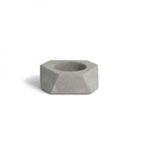 Facet // Set van 3 lage theelichthouders // Light Grey
