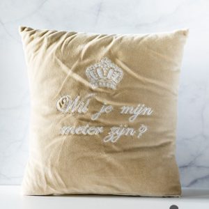 Sierkussen // Wil je mijn meter zijn? // Zand - Wit