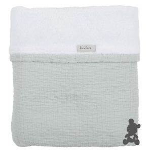 Koeka // Wiegdeken met Fleece 'Elba' // Soft Mint