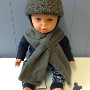 Strass // Winterpet met doorlopende klep // Gespikkeld grijs