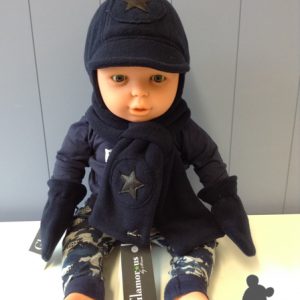 Strass // Wintersjaal fleece // Marineblauw met ster