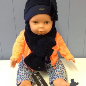 Strass // Winterbaret met oorflap 'Bloem' // Marine
