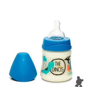 Suavinex // Zuigfles 150ml met siliconespeen // Dino // Blauw