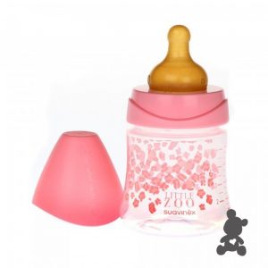 Suavinex // Zuigfles 150ml met latexspeen // Little Zoo // Roze
