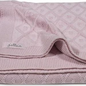 Jollein // Ledikantdeken Gebreid 'Diamond' // Vintage pink