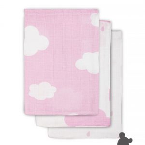Jollein // Set van 3 tetrawashandjes // Cloud Pink