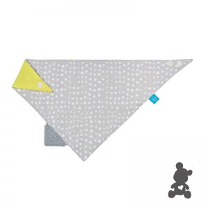 Lässig // Kwijlslab met bijtdriehoek // Raindrops Grey