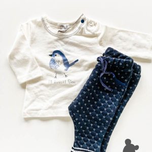 Absorba // Set T-shirt 'Vogel en doorstikt broekje