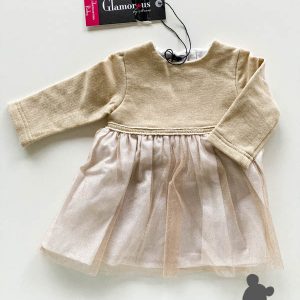 Strass // Feestkleedje met tule // Goudkleurig