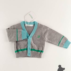Babeurre // Klassieke gilet // Grijs & Groen // 56