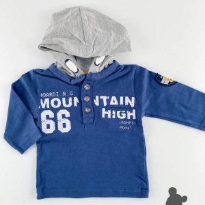 Dirkje // Rugbyshirt met kap // Blauw & Grijs
