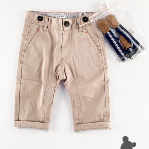 IKKS // Broek met bretellen // Beige