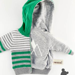 IKKS // Omkeerbare cardigan met rits // Groen & Grijs