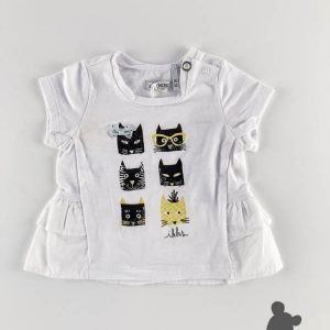 IKKS // Tshirt KM 'Poesjes' // Wit