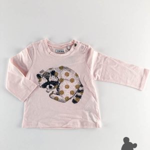 IKKS // Tshirt LM 'Wasbeer & Golden Dots' // Lichtroze